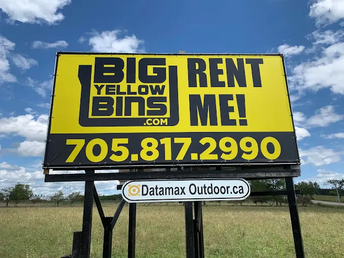 Big Yellow Bins Signage With Contact Number